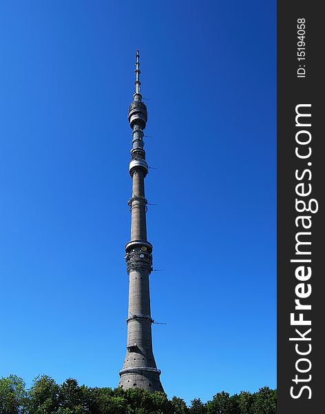 The television tower Ostankino in Moscow. Russia