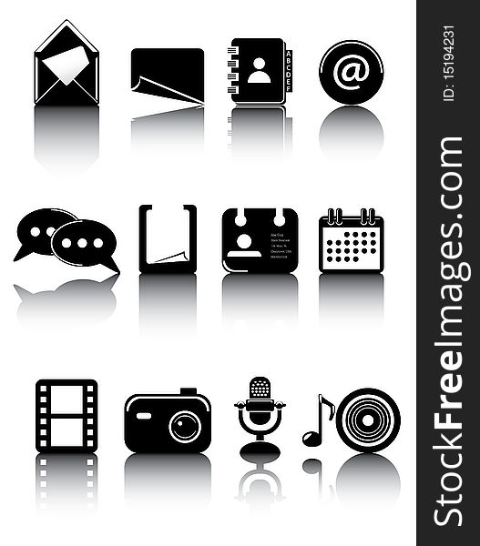 Black And White Icons Set 1