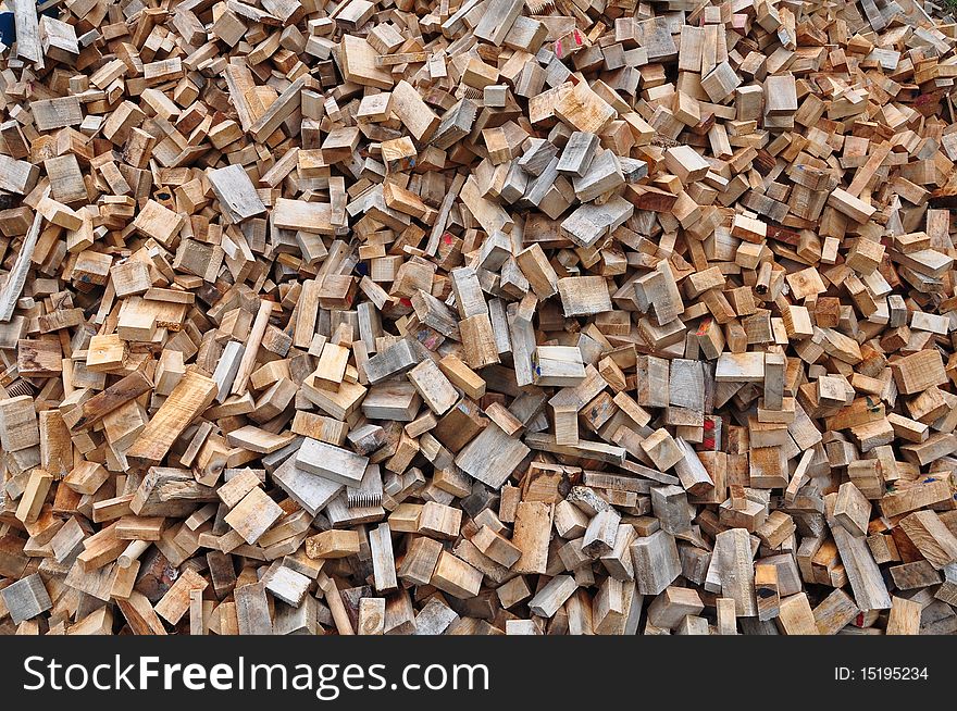 Many shape and small wooden chip background