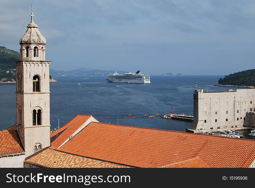 The ship in the cruise Dubrovnik. The ship in the cruise Dubrovnik