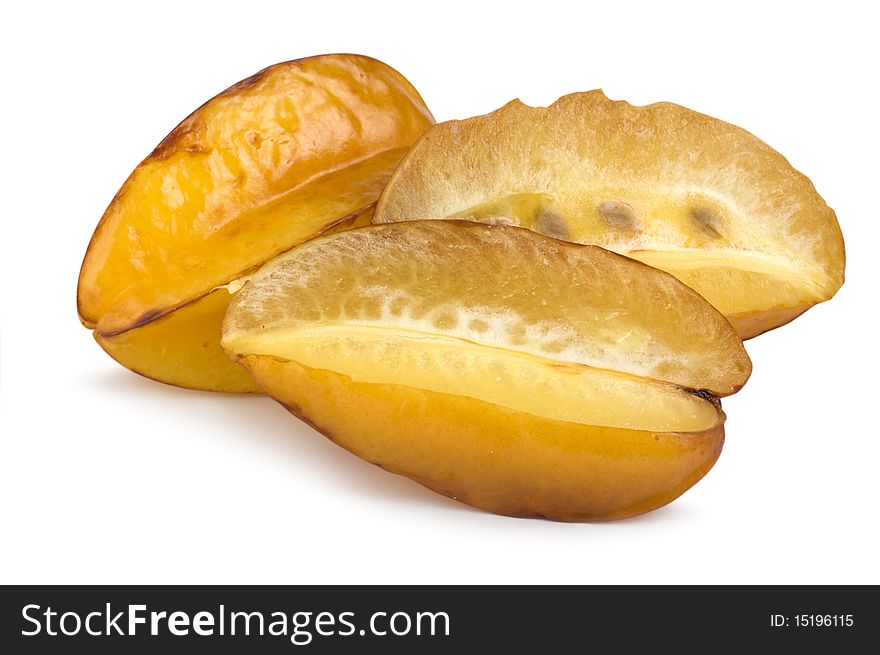 Carambola isolated on a white background. Carambola isolated on a white background