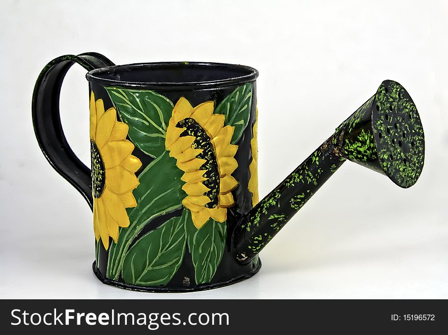 Garden Watering Can with Sunflowers