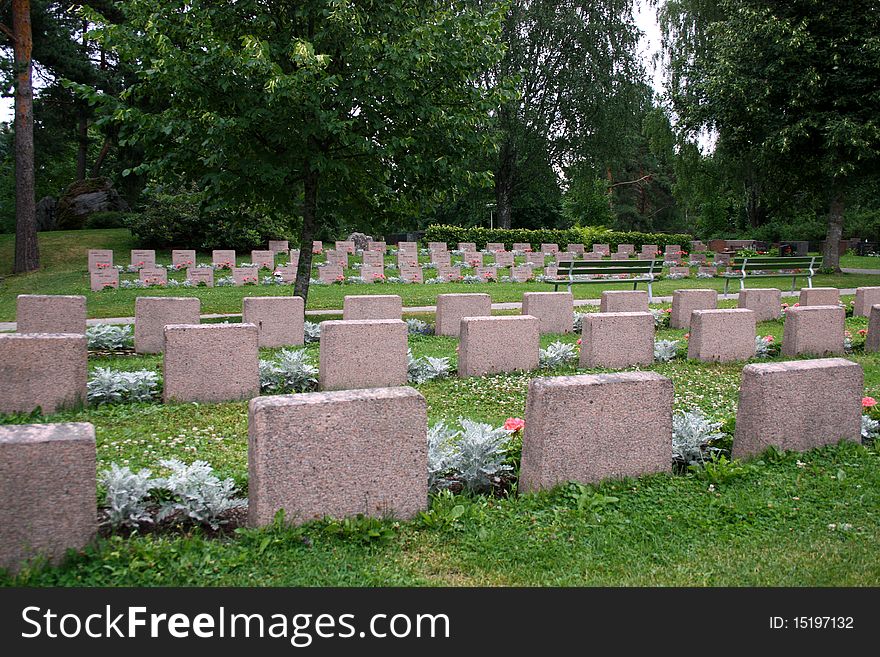 Rows of soldier graves in a graveyard. Rows of soldier graves in a graveyard