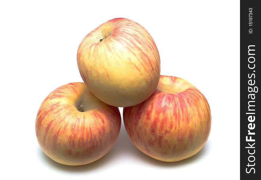Group of red apples isolated on a white background
