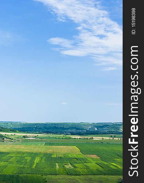 High vantage point view of a country landscape