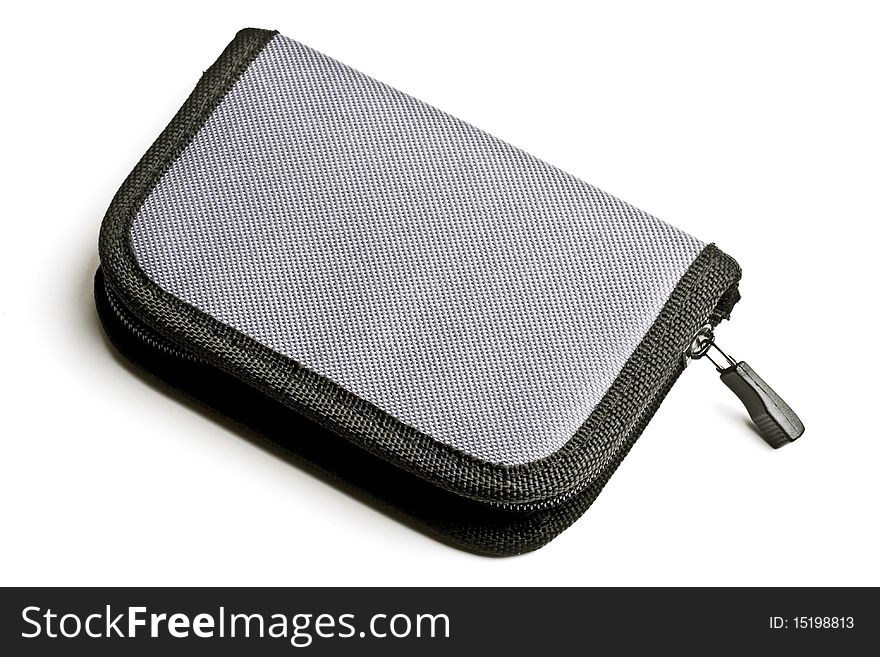 Simple gray purse isolated on white background