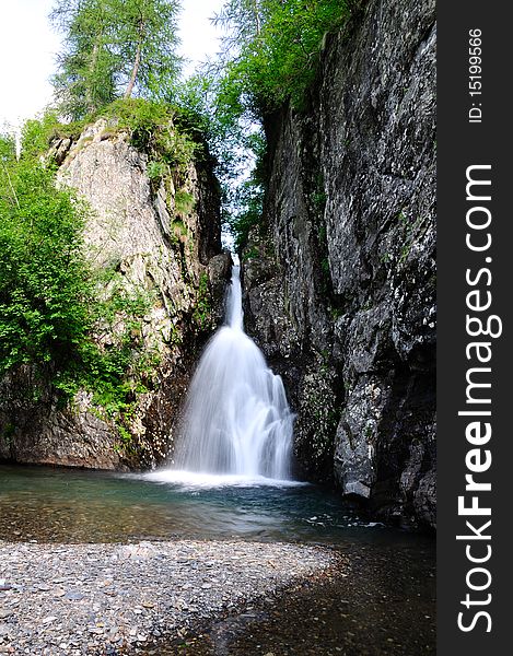 Beatiful waterfall in Brembana valey (italy). Picture taken with long exposure to get silk effect.