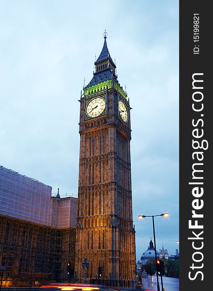 Big Ben tower at night