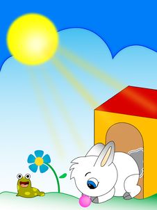 Rabbit And Slorg Stock Image Rabbit And Slorg Stock Image