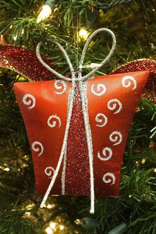 Christmas Ornament With A Bow Royalty Free Stock Images