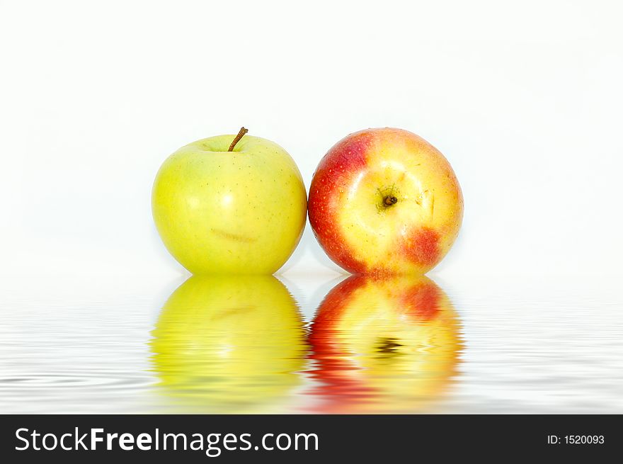 Green red yellow apple fruit