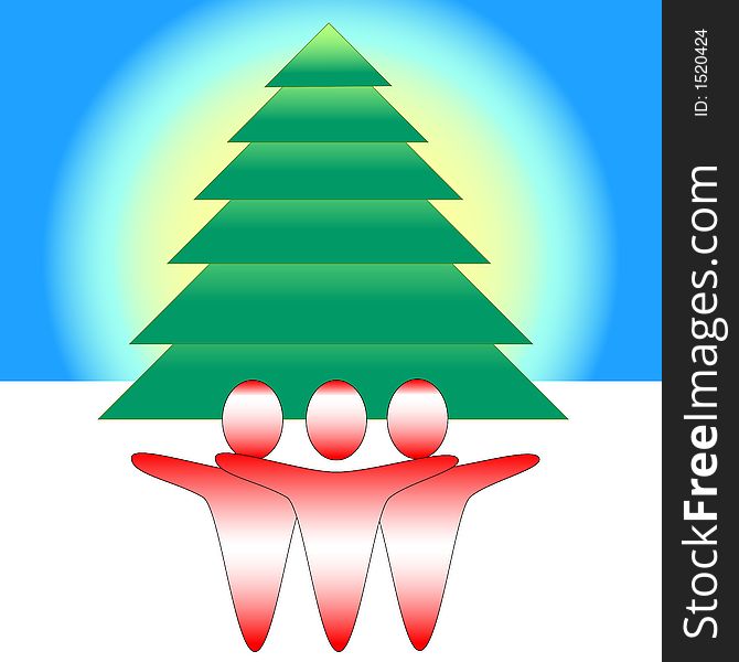 Customizable generic vector computer illustration of a abstract christmas scene.