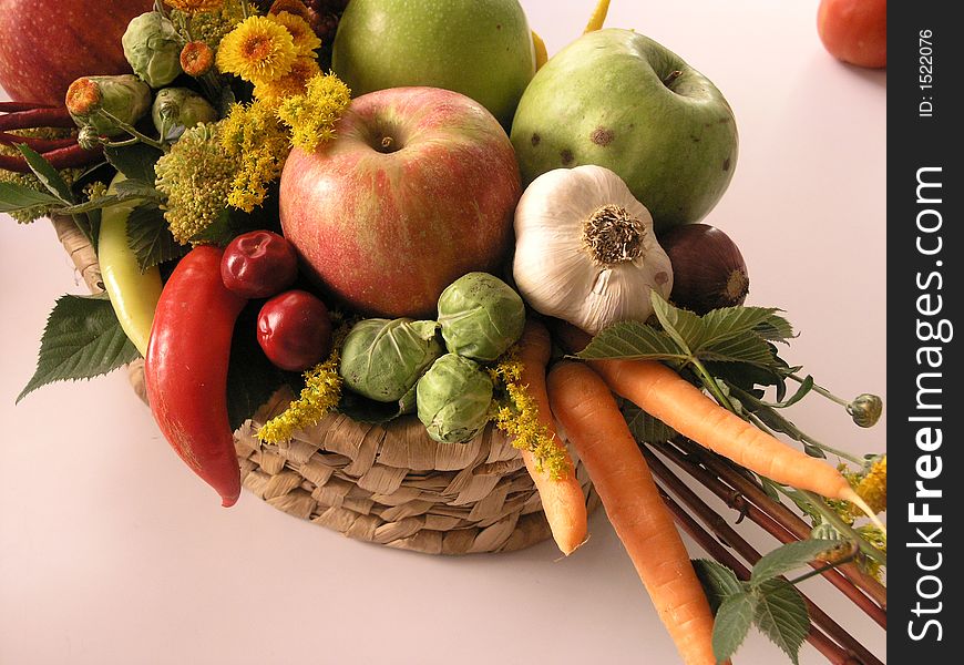 Arrangement of Vegetables and fruits