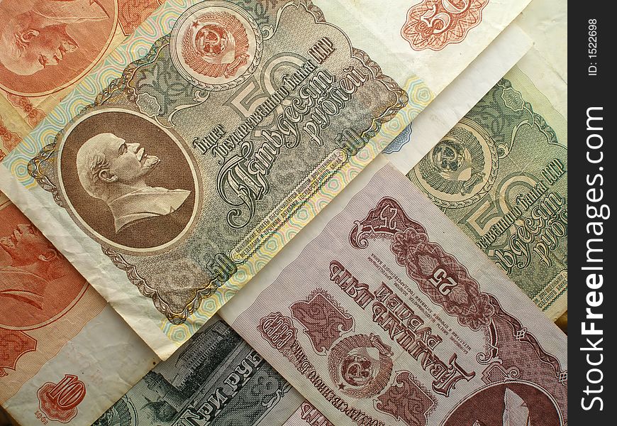 Old soviet bank notes