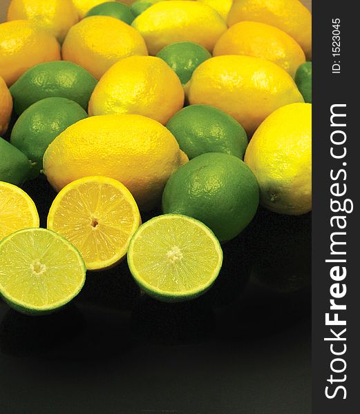 Photo of lemons and limes. Photo of lemons and limes