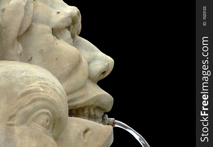 Detail of head of roman statue