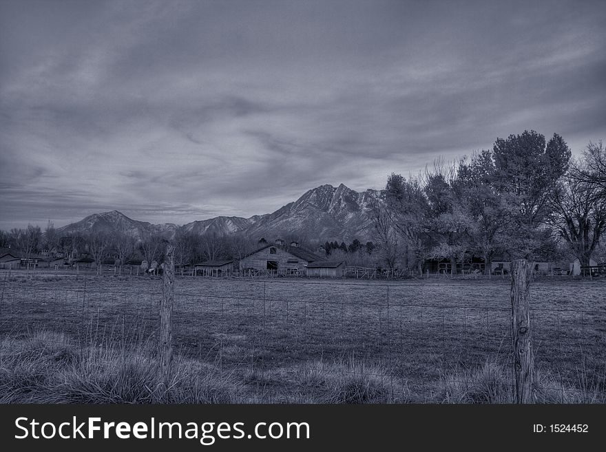 Country Farm And Field Duotone