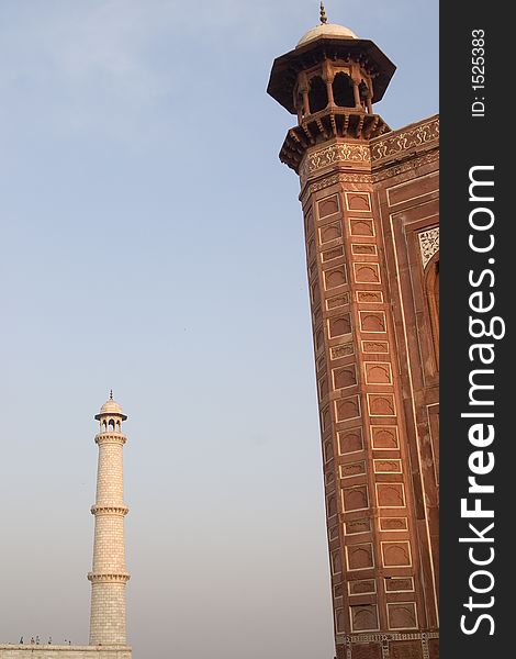 Tower Of The Taj Mahal, Agra, India.