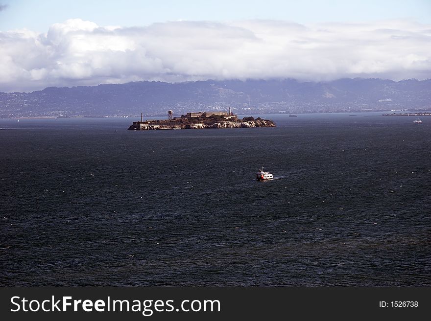 Alcatraz Island - The Rock - view from Golden Gate Bridge