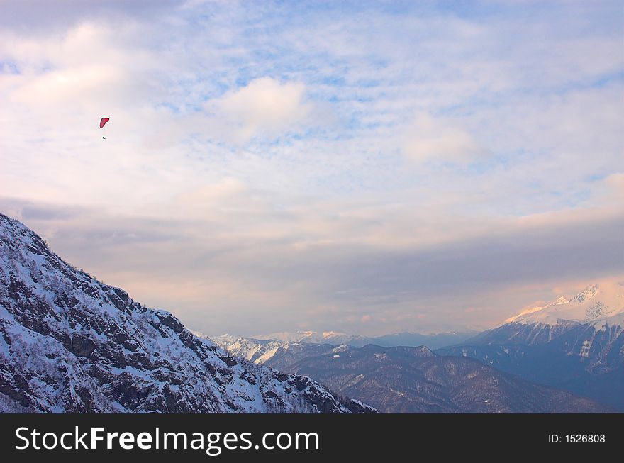 Paraglide In Mountains, Red Polyana, Sochi