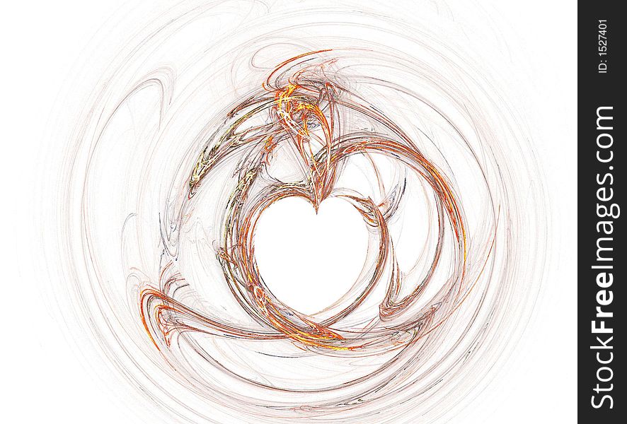 Heart of fire in a circle on white background. Heart of fire in a circle on white background