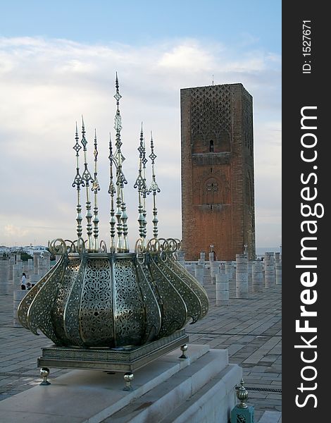 View at square with tower of Hassan in Rabat (Morocco). View at square with tower of Hassan in Rabat (Morocco)