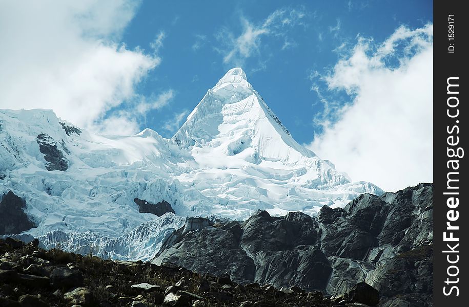 Beautiful mountain Alpamayo in Cordilleras. Beautiful mountain Alpamayo in Cordilleras