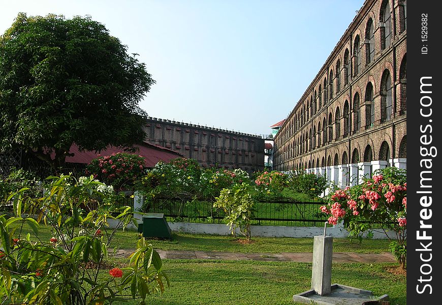 An image showing premises of Cellular Jail, Port Blair(india). Cellular Jail is a national monument now, having great history during freedom struggle days in India.