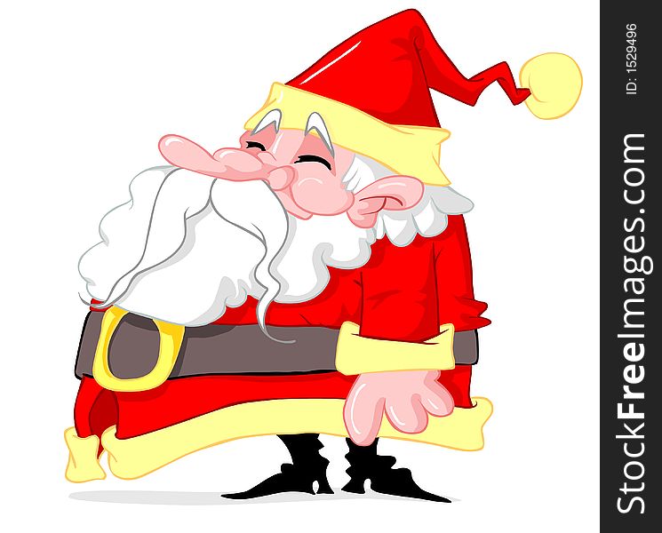 Fat santa claus greeting card