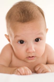 Newborn Baby On A White Royalty Free Stock Photo Newborn Baby On A White Royalty Free Stock Photo