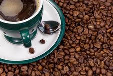 Coffee At Beans Royalty Free Stock Photos Coffee At Beans Royalty Free Stock Photos