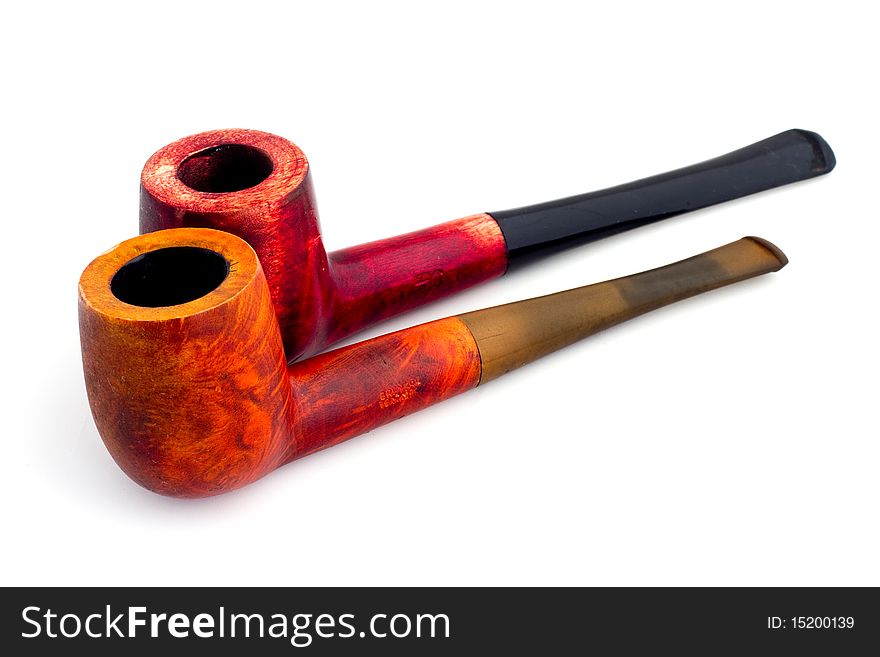 Two wooden tobacco pipes