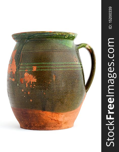 Old Green Clay Jar