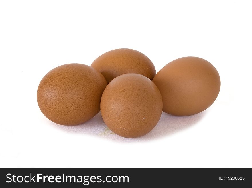 Several hen eggs in isolated over white