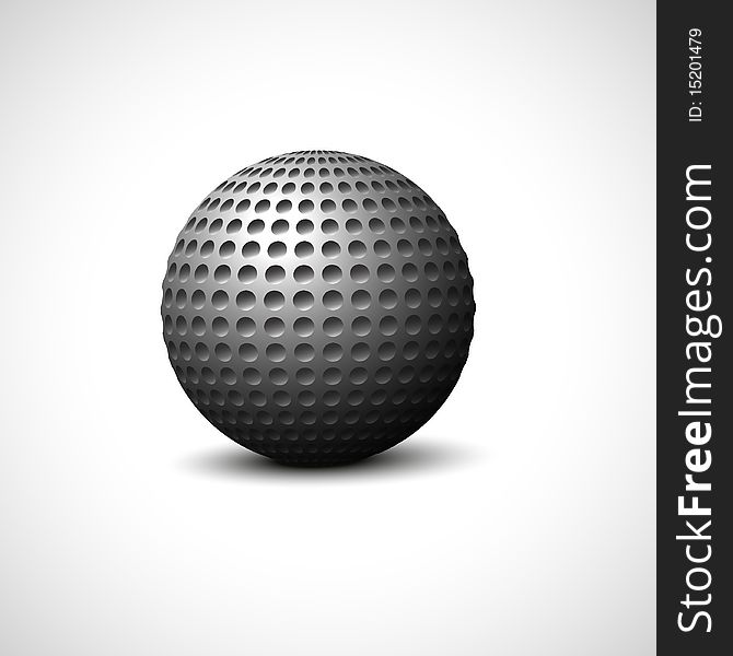 Metal ball on a white background. Vector illustration.