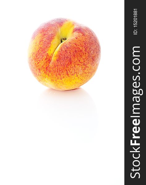 Presentation of peach on a white background. Presentation of peach on a white background