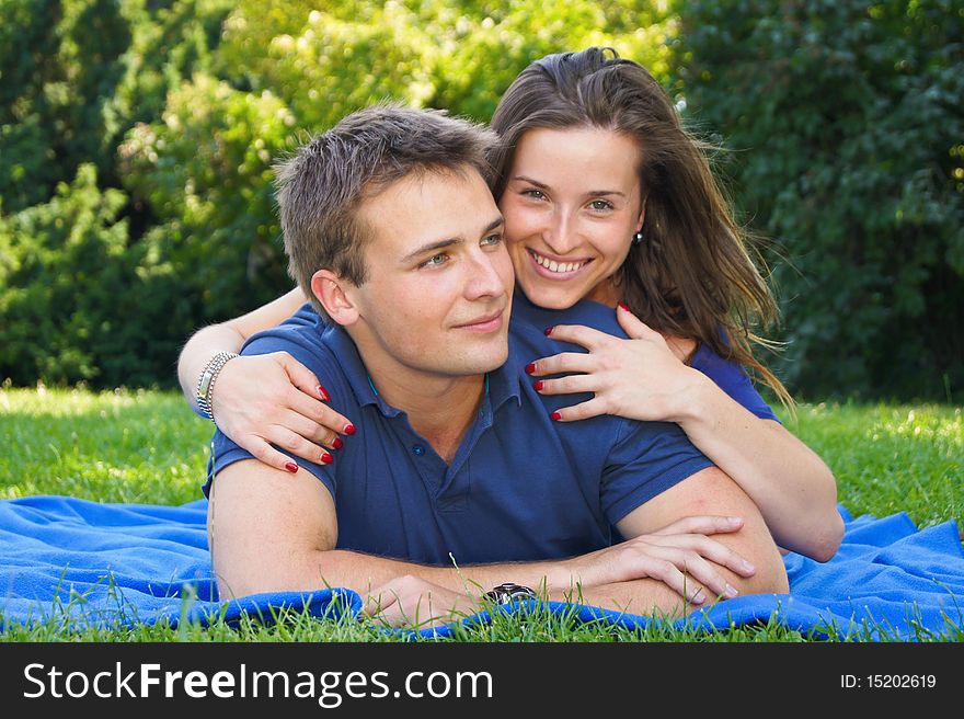 Attractive couple have nice day in the nature. Attractive couple have nice day in the nature