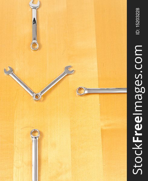 Wrenches Arranged in a Clock Formation. Wrenches Arranged in a Clock Formation