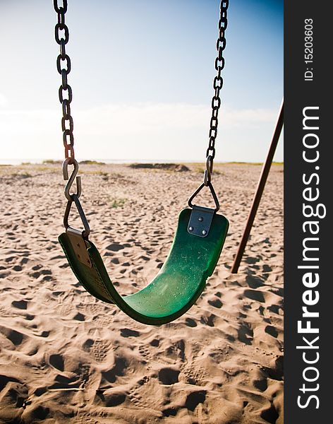 A swing on the beach of Seaside, Oregon. A swing on the beach of Seaside, Oregon