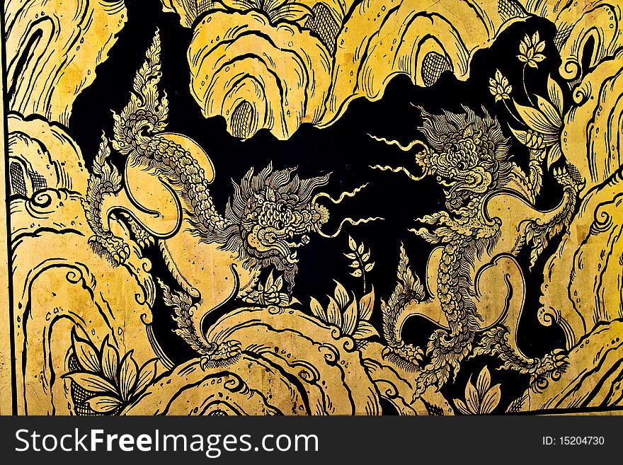 Art by thai style for decoration in temple. Art by thai style for decoration in temple