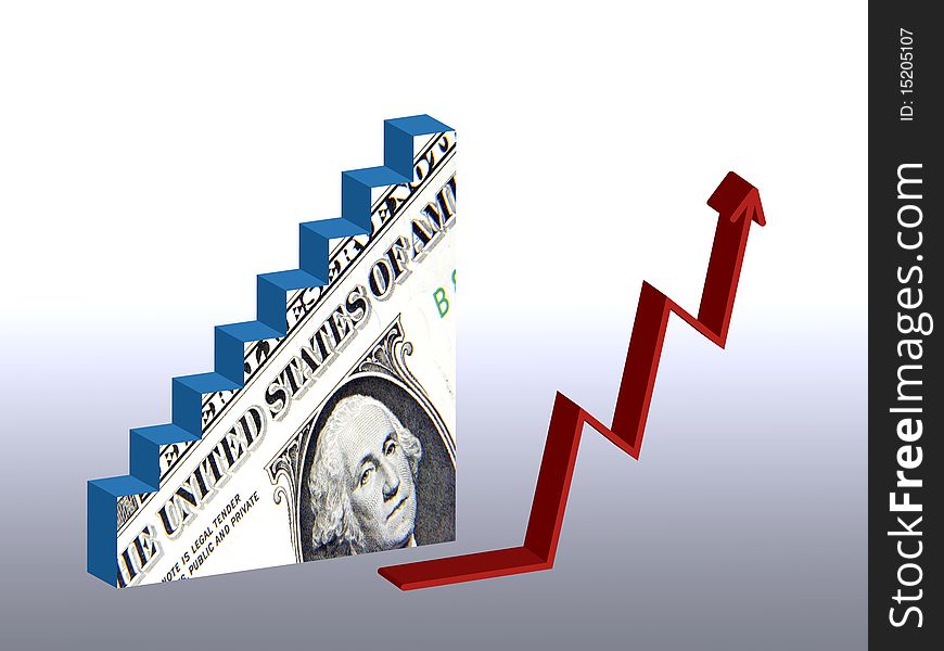 Graphic illustrating the successful recovery of US Dollar. Graphic illustrating the successful recovery of US Dollar