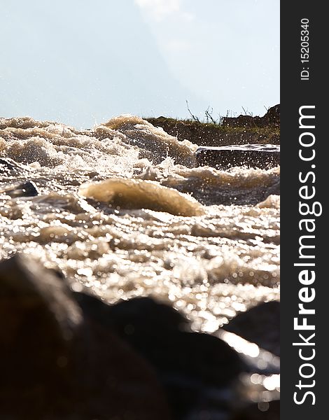 Mountain river, Caucasus Mountains, Elbrus, Adilsu june 2010