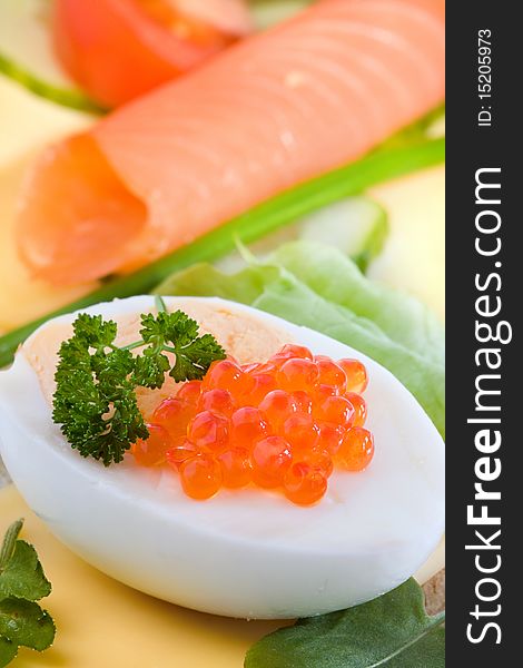Egg With Trout Caviar.