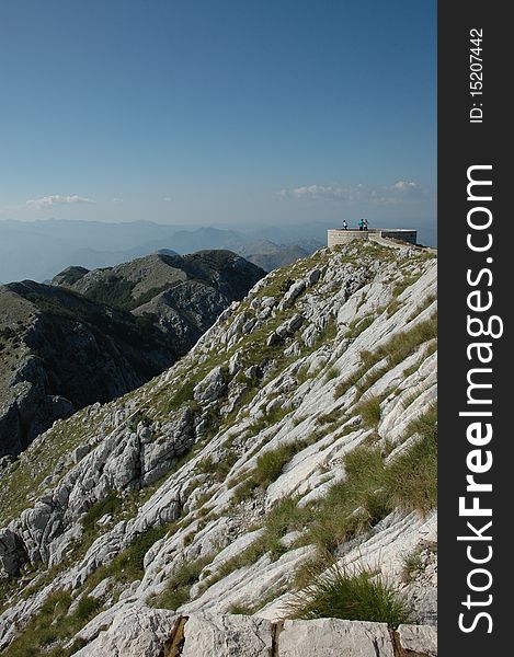 Mountain  in Montenegro and blue bright sky. Mountain  in Montenegro and blue bright sky