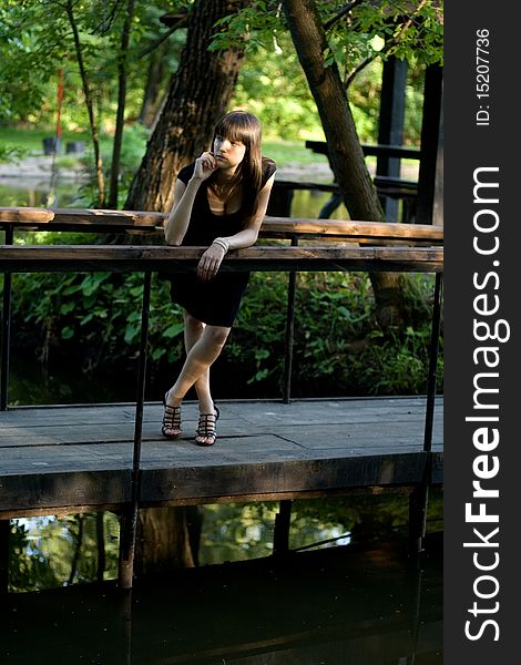 A girl walking in park