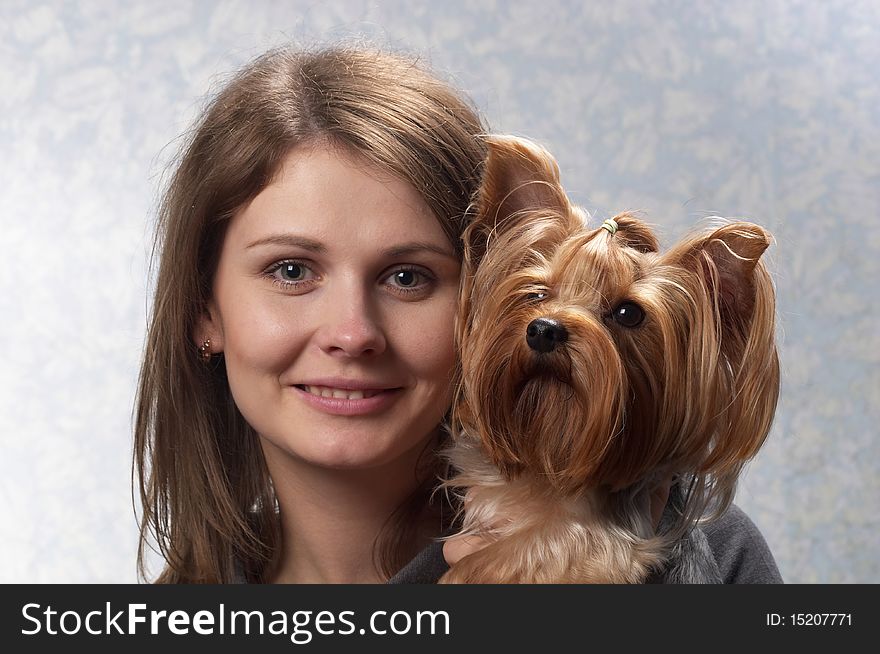 Young Woman And Pet