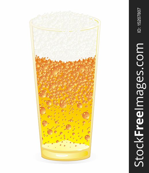 Beer glass on white background