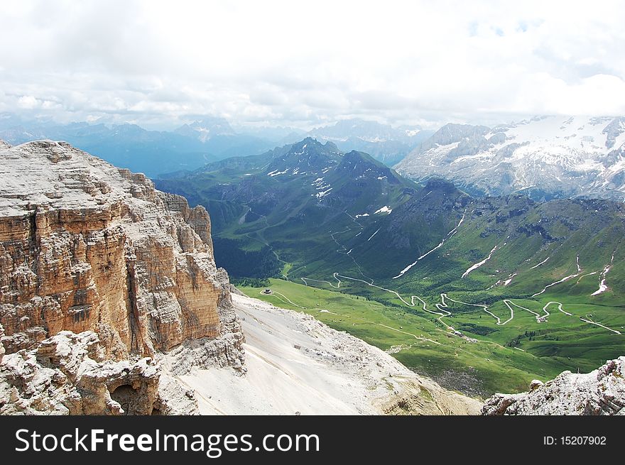 Italy dolomite Alps mountains in summer. Italy dolomite Alps mountains in summer