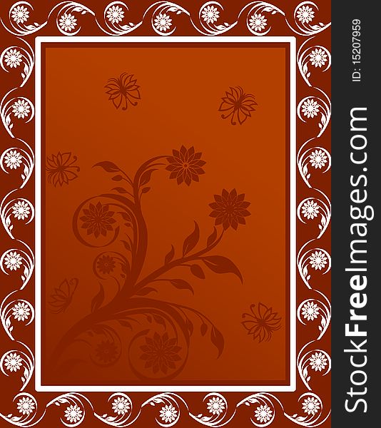 Vector illustration of a floral frame