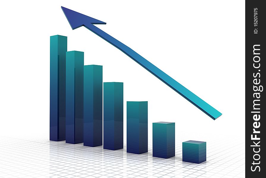 3d illustration of a business graph